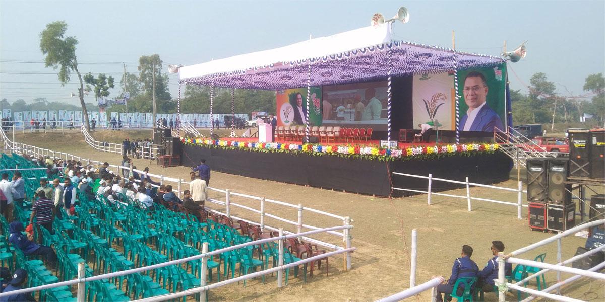 মৌলভীবাজারে বিএনপির জনসভা মঞ্চ প্রস্তুত