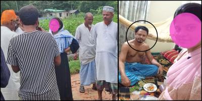 স্ত্রী স্বীকৃতির দাবিতে সাবেক ইউপি সদস্যের বাড়িতে নারীর অবস্থান