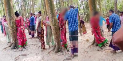 করলা চুরির অভিযোগে স্ত্রীকে গাছে বেঁধে পেটালেন স্বামী