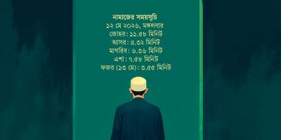 ১২ মে  ২০২৬ তারিখের নামাজের সময়সূচি